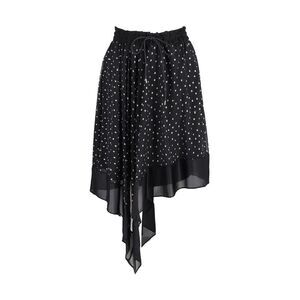 Sacai Polka-Dot print Asymmetric Skirt in Black Polyester
